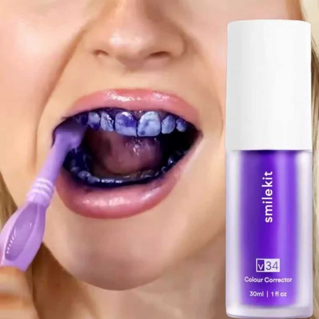V34,SMILEKIT,Purple,Whitening,Toothpaste