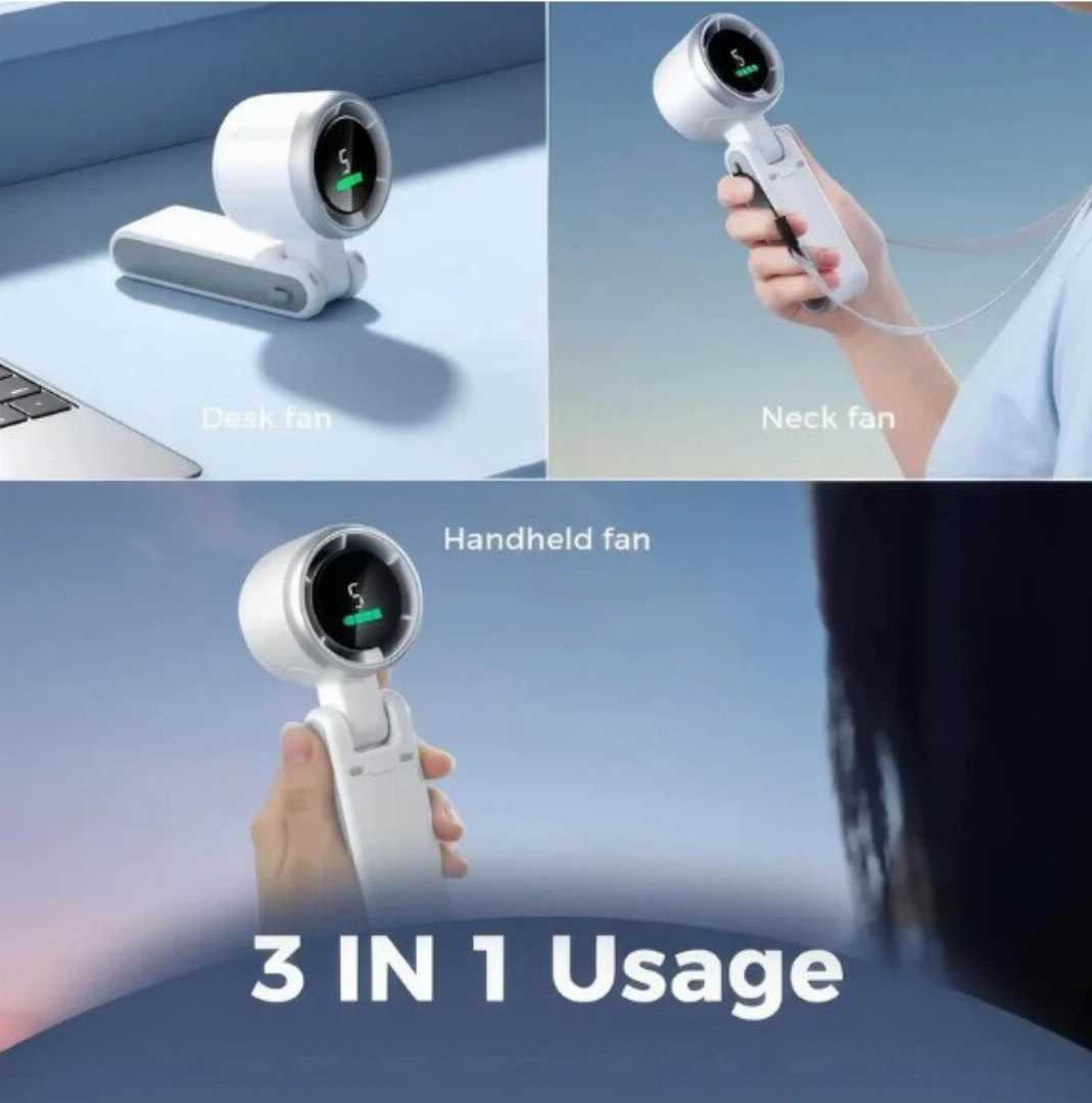 Turbo,High-Speed,Mini,Fan,–,Portable,Rechargeable,Neck,&,Handheld,Cooling,Fan