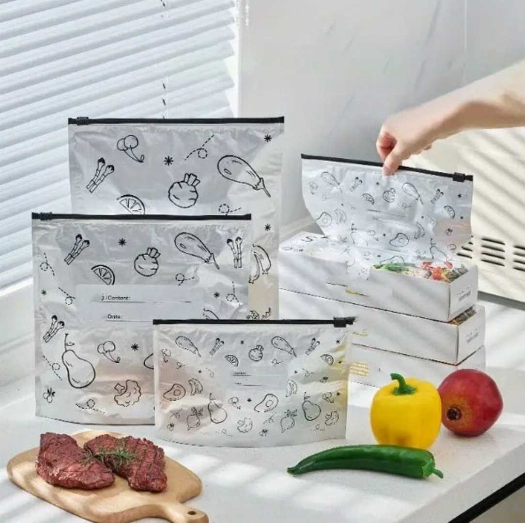 Reusable,Aluminium,Foil,Seal,Zipper,Bags,–,Leak,Proof,Freezer,Storage,Bag,for,Fish,,Meat,,Vegetables,&,Food